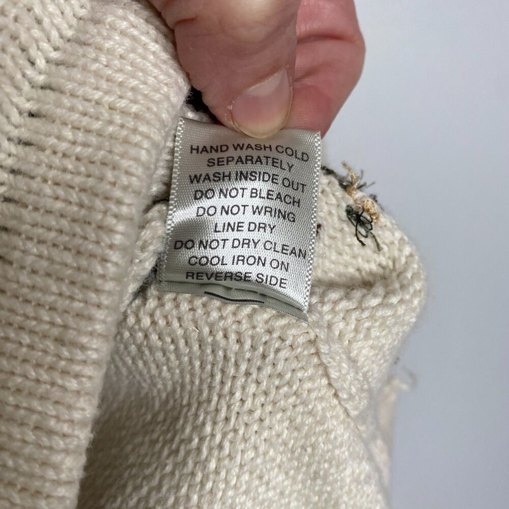Christopher & Banks Winter Forest Cabin Full Button Sweater Cardigan Size L - Picture 10 of 14